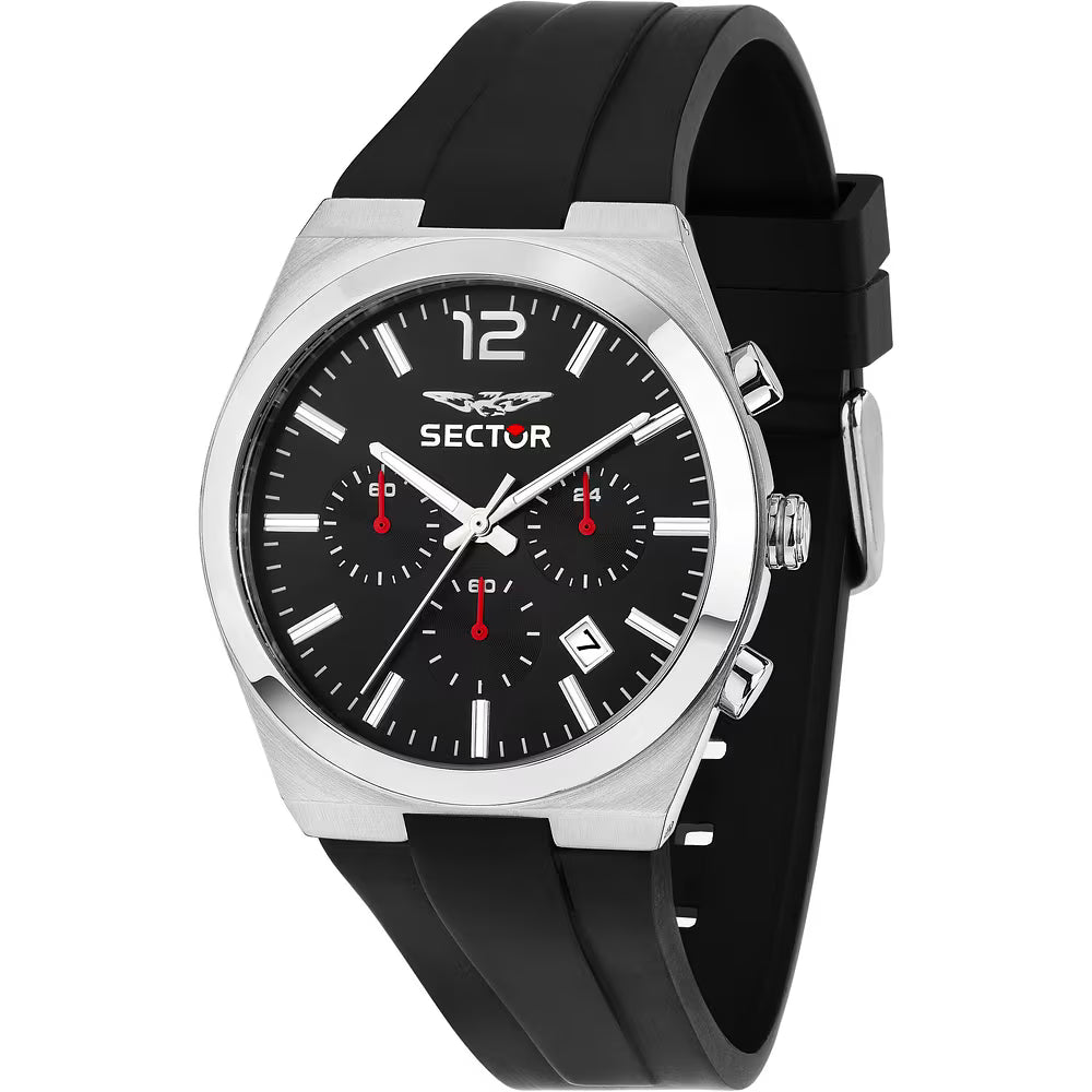 Orologio Sector C300 Chrono 42 Mm Cinturino Gomma Nera
