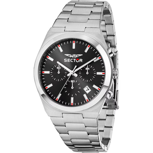 Orologio Sector C300 Chrono 42 Mm Acciaio Braccialato Satinato Nero