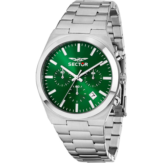 Orologio Sector C300 Chrono 42 Mm Acciaio Braccialato Satinato Verde