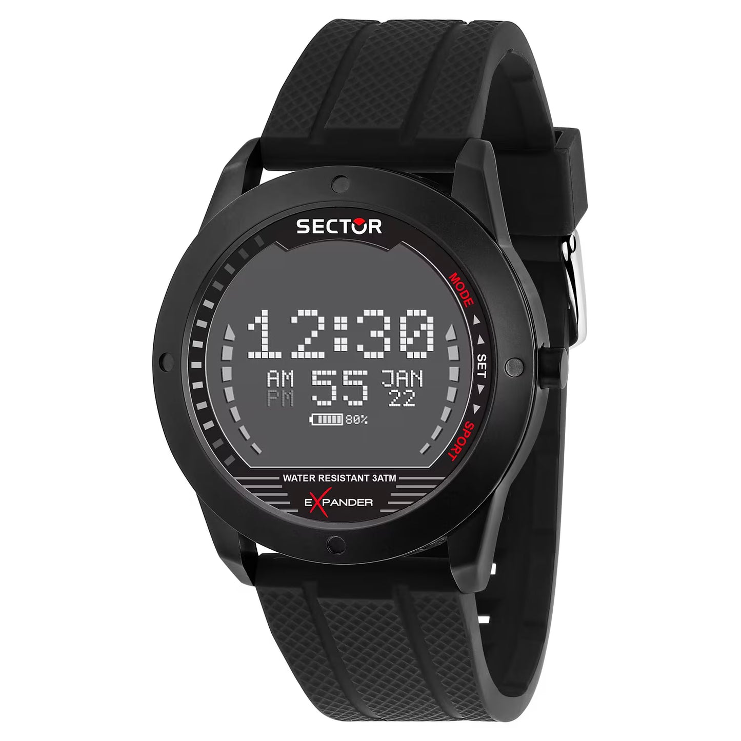 Orologio Sector Ex-43 Digitale 44 mm Cinturino Silicone Nero