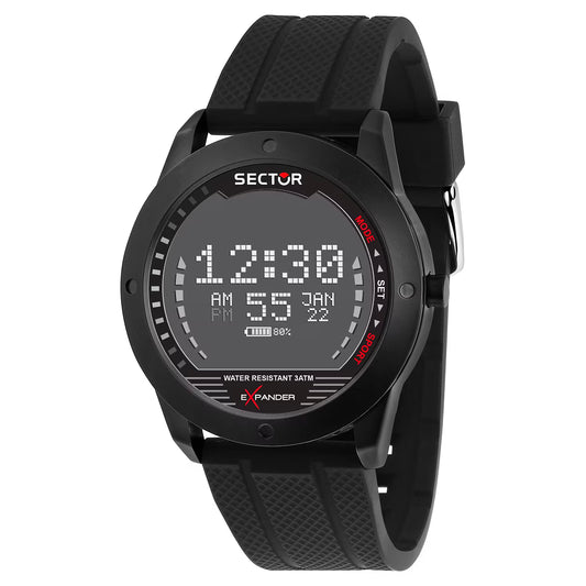 Orologio Sector Ex-43 Digitale 44 mm Cinturino Silicone Nero