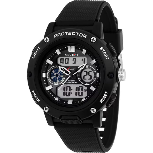 Orologio Sector Ex-44 Analogico Digitale 47 mm Policarbonato Nero