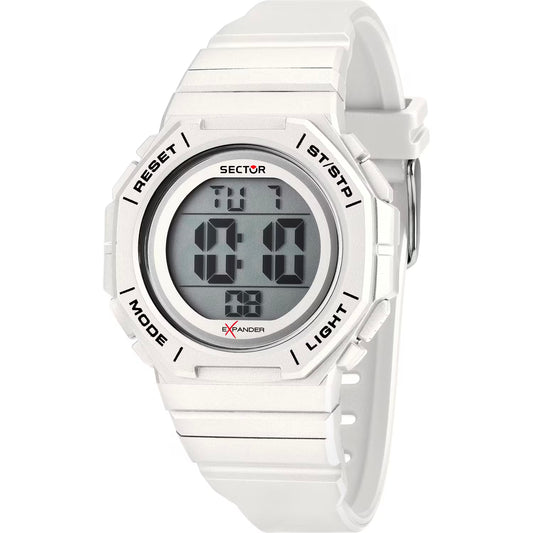 Orologio Sector Ex-50 Digitale 40 Mm Policarbonato Cinturino Gomma Bianca