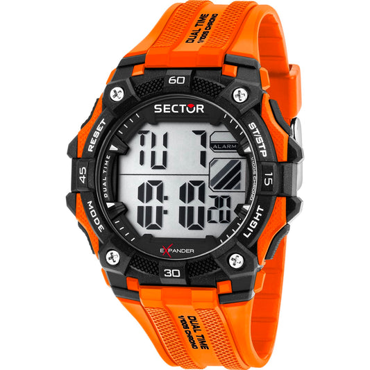 Orologio Sector Ex-51 Digitale 49 Mm Policarbonato Cinturino Gomma Arancione
