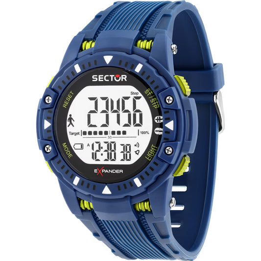 Orologio Sector Ex-54 Digitale 51 Mm Policarbonato e Silicone Blu/Verde Fluo