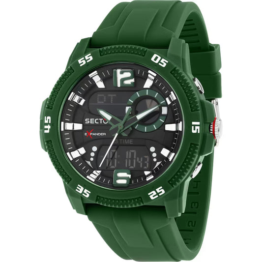 Orologio Sector Ex-56 Analogico Digitale 46 Mm Policarbonato e Silicone Verde