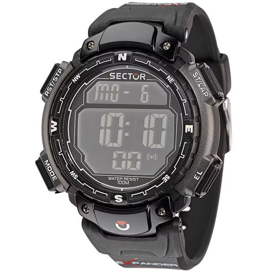Orologio Sector Expander Street 51 mm Rotondo Digitale Gomma Nera