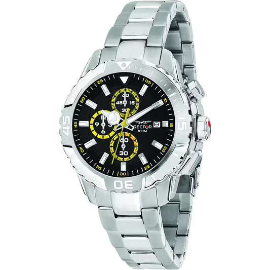 Orologio Sector Legend Chrono 43 mm Acciaio Braccialato Nero