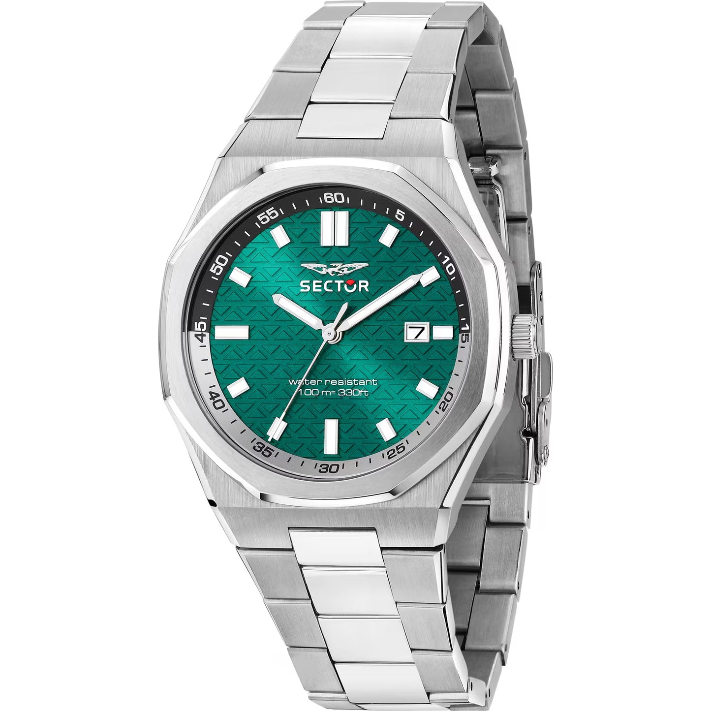Orologio Sector Otto150 42 Mm Acciaio Braccialato Quadrante Verde