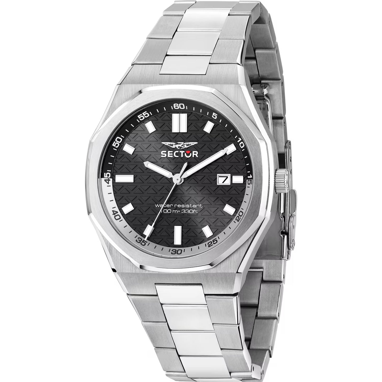 Orologio Sector Otto150 42 Mm Acciaio Braccialato Quadrante Nero