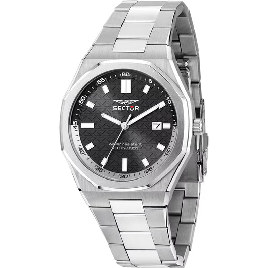 Orologio Sector Otto150 42 Mm Acciaio Braccialato Quadrante Nero