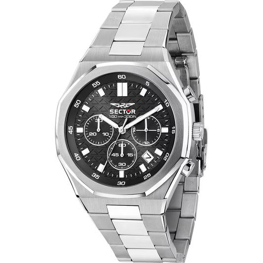 Orologio Sector Otto150 Chrono 42 Mm Acciaio Braccialato Quadrante Nero