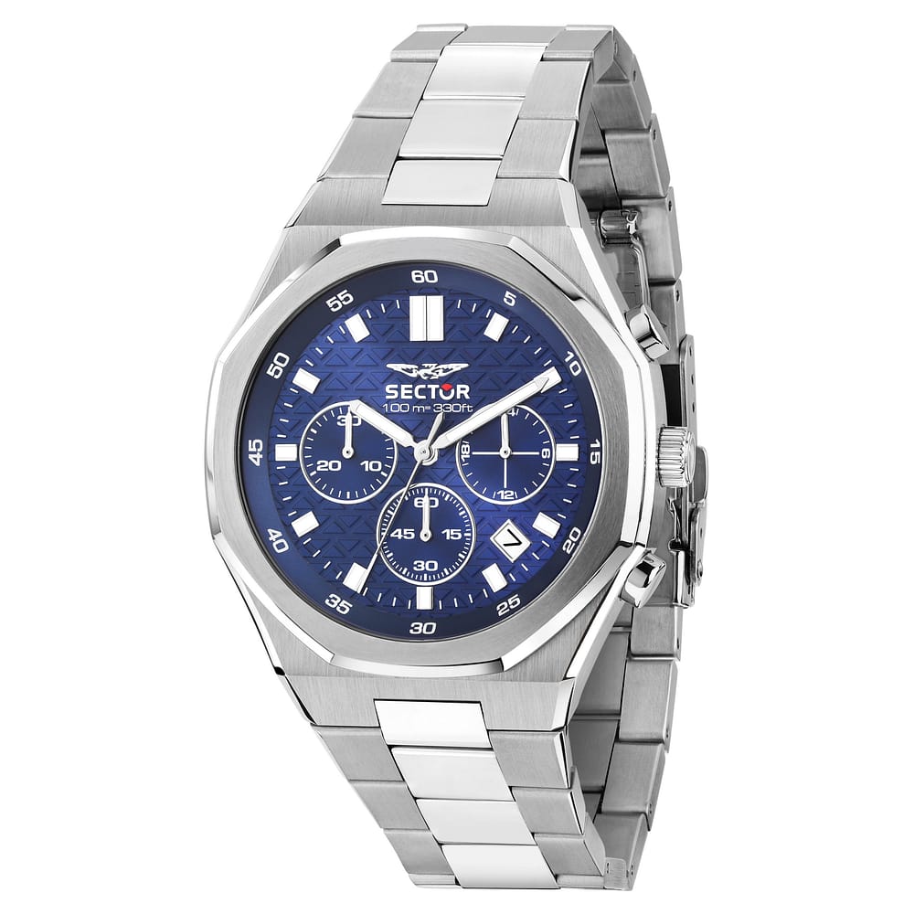 Orologio Sector Otto150 Chrono 42 Mm Acciaio Braccialato Quadrante Blu