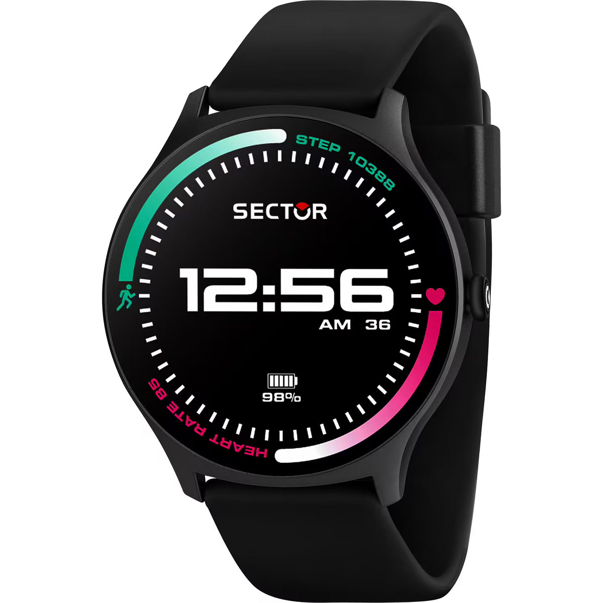 Smartwatch Sector S-06 Smart Digital Tondo Cassa Nera Cinturino Silicone Nero