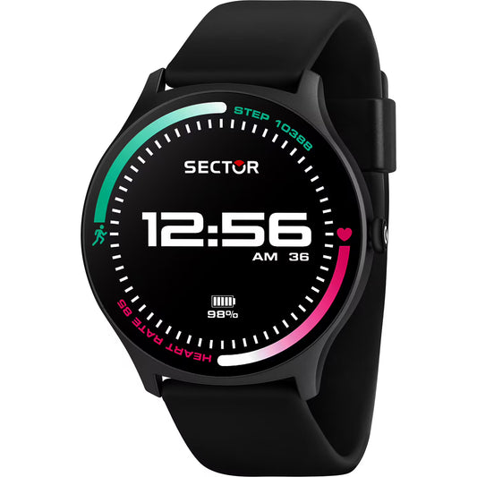 Smartwatch Sector S-06 Smart Digital Tondo Cassa Nera Cinturino Silicone Nero