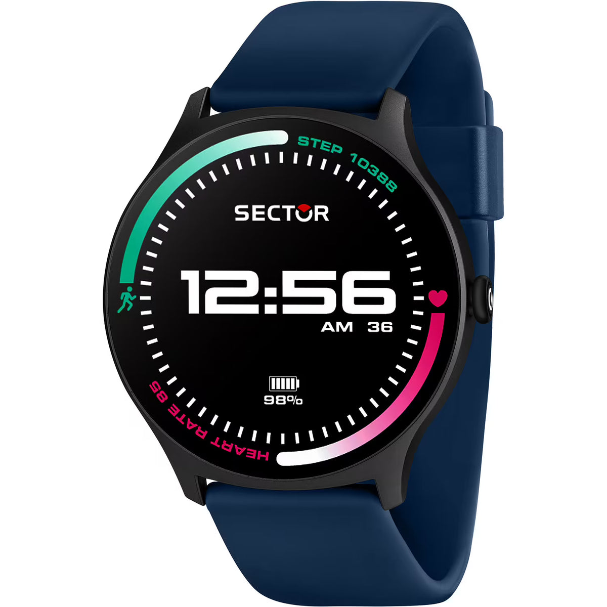 Smartwatch Sector S-06 Smart Digital Tondo Cassa Nera Cinturino Silicone Blu