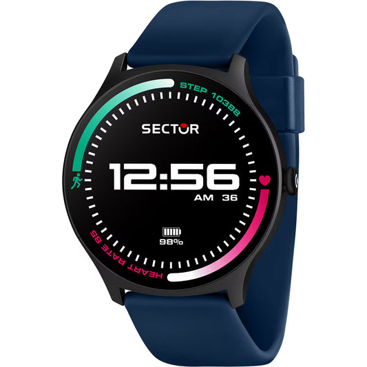 Smartwatch Sector S-06 Smart Digital Tondo Cassa Nera Cinturino Silicone Blu