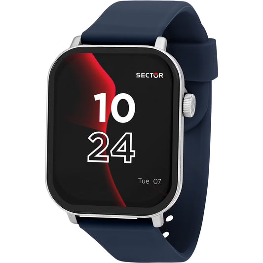 Orologio Smartwatch Sector S-07 Smart 38 Mm Digital Cassa Silver Cinturino Silicone Blu