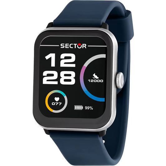 Orologio Smartwatch Sector S-08 Smart Digital Cassa Silver Cinturino Silicone Blu