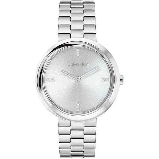 Orologio Calvin Klein Twisted Bezel Lady 34 mm Acciaio Braccialato Silver