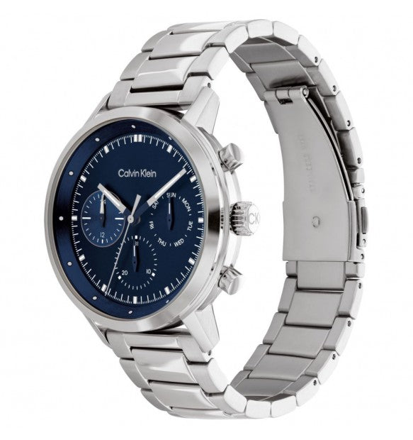 Orologio Calvin Klein Ck Architectural Multifunzione 44 mm Acciaio Braccialato Blu