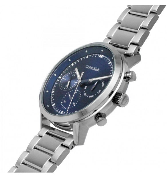 Orologio Calvin Klein Ck Architectural Multifunzione 44 mm Acciaio Braccialato Blu