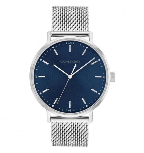 Orologio Calvin Klein Ck Timeless 42 mm Acciaio Maglia Milanese Blu