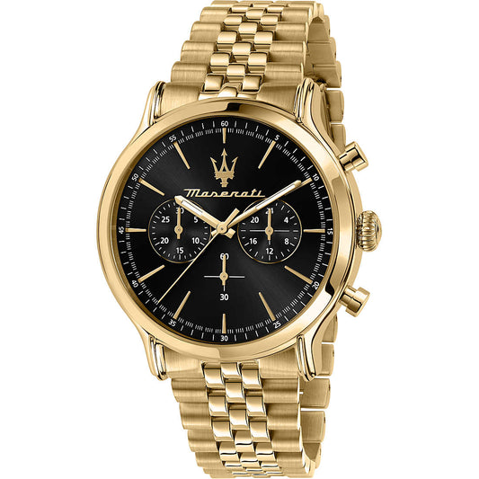Orologio Maserati Epoca Chrono 42 mm Pvd Oro Braccialato Nero