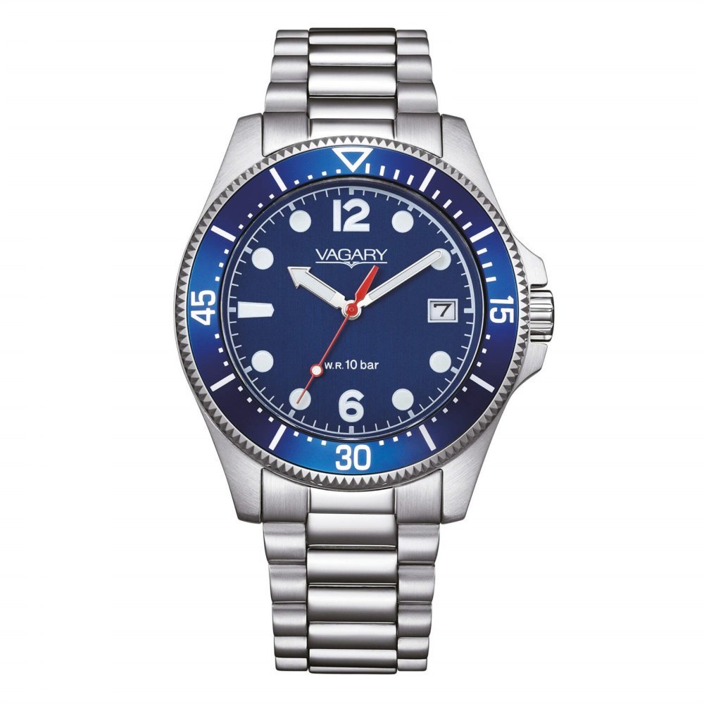 Orologio Vagary Aqua39 39 mm Braccialato Blu/Silver