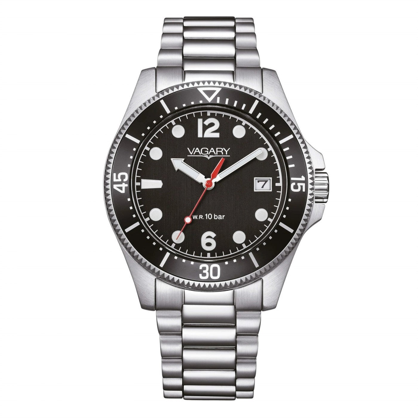 Orologio Vagary Aqua39 39 mm Acciaio Braccialato Nero