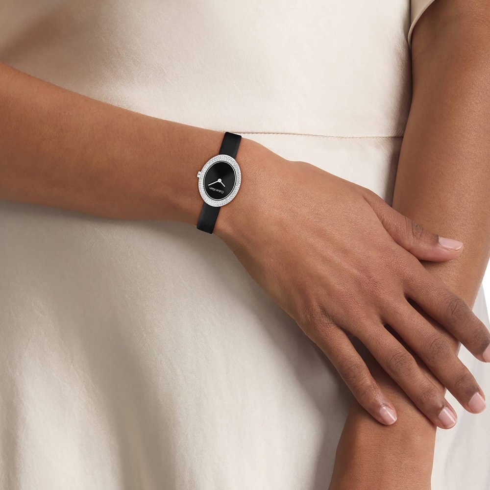 Orologio Calvin Klein Twisted Bazel Lady 24 Mm Cinturino Pelle Nera