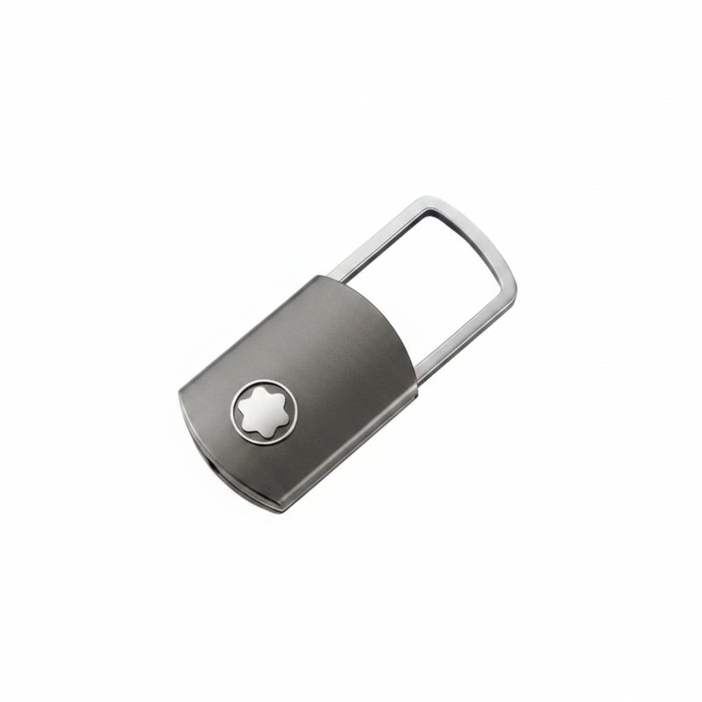 Portachiavi Montblanc Liquid Metal Acciaio Brunito Satinato