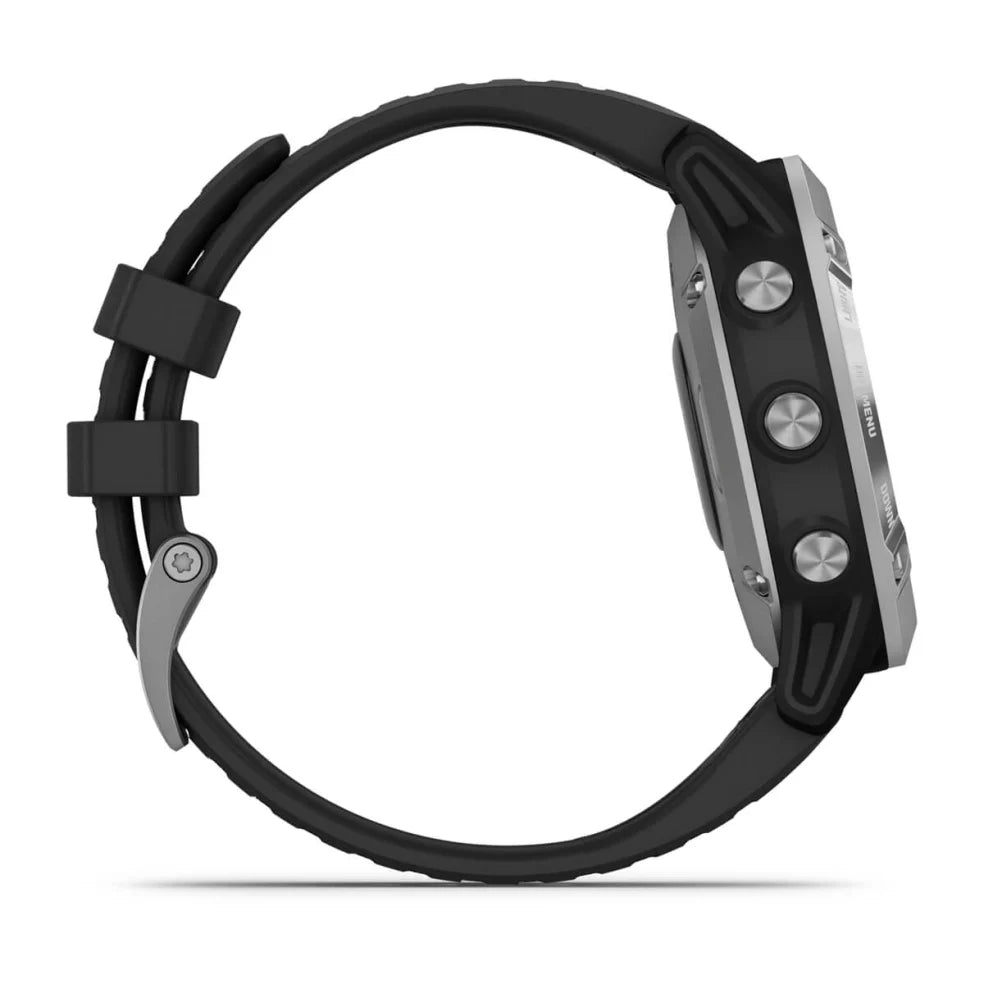 Orologio Garmin Fenix 6 Solar 47 mm Silver con cinturino black