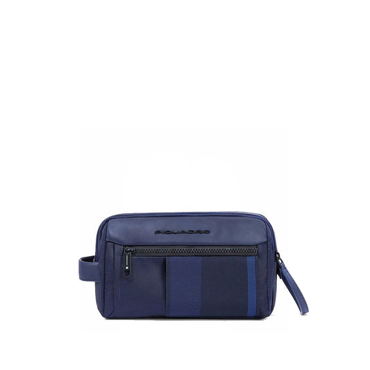 Beauty Piquadro Case In Tessuto Ed Inserti Pelle Blu