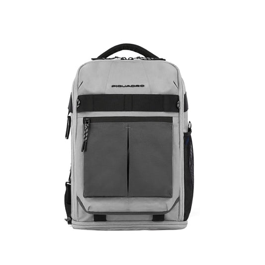 Zaini Piquadro Zaino da Bici Porta Pc Ipad in Tessuto Grigio Nero