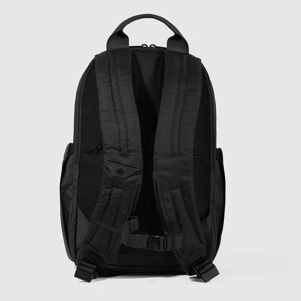 Zaini Piquadro Zaino Porta Pc Ipad In Tessuto Ed Inserti Pelle Nera