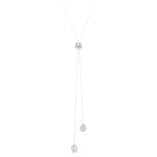 Collana Swarovski Una Angelic Pendente Y Double Side Taglio Round, Bianco, Placcato rodio