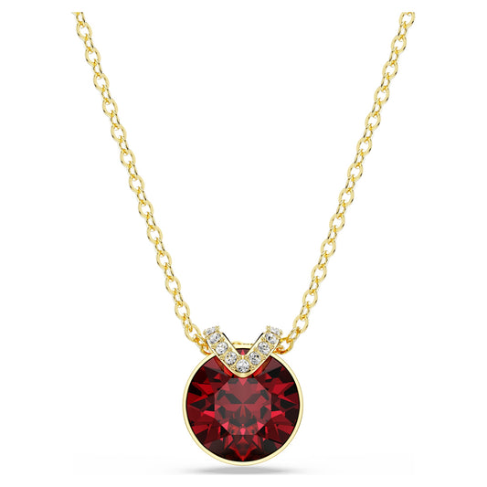 Collana Swarovski Pendente Bella V Taglio Round, Rosso, Placcato color oro
