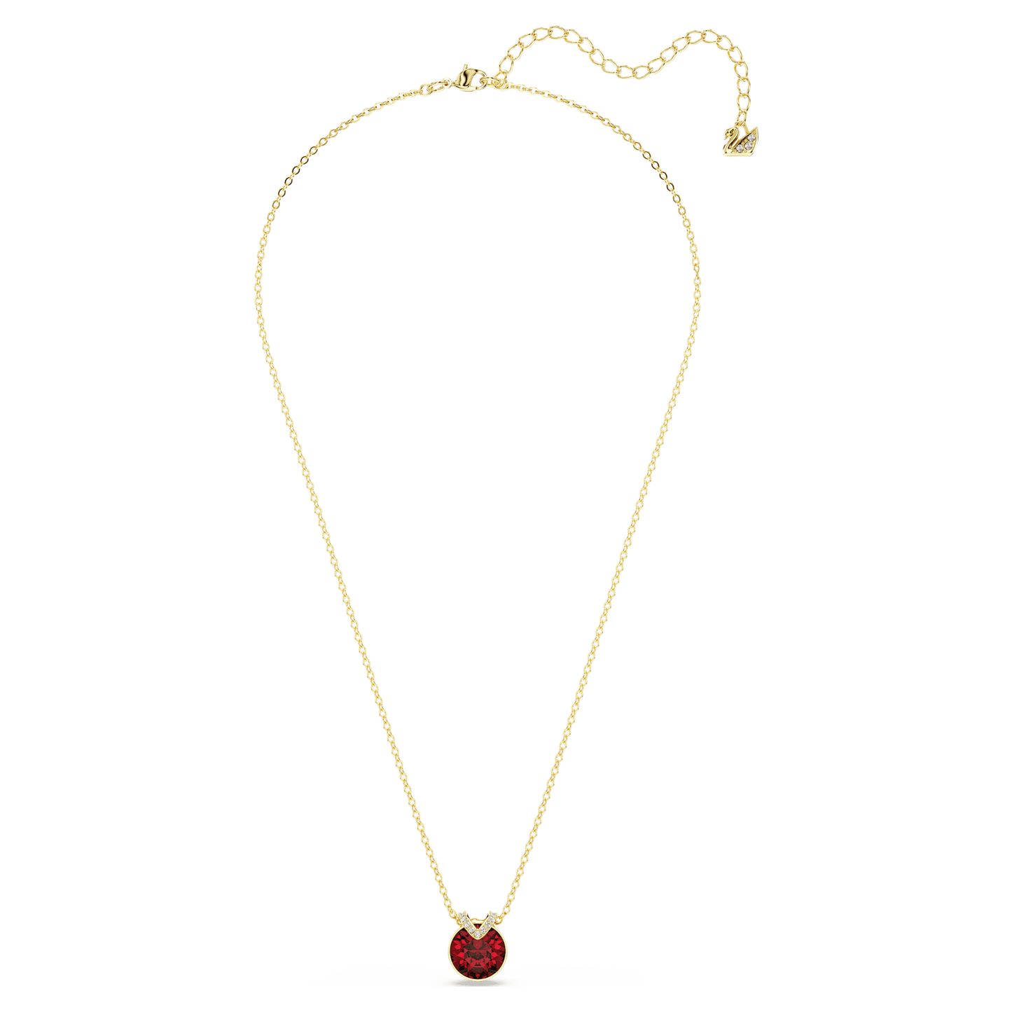 Collana Swarovski Pendente Bella V Taglio Round, Rosso, Placcato color oro
