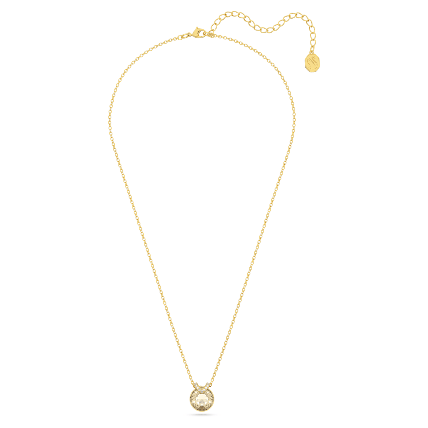 Collana Swarovski Pendente Bella V Taglio tondo, Tono dorato, Placcato color oro