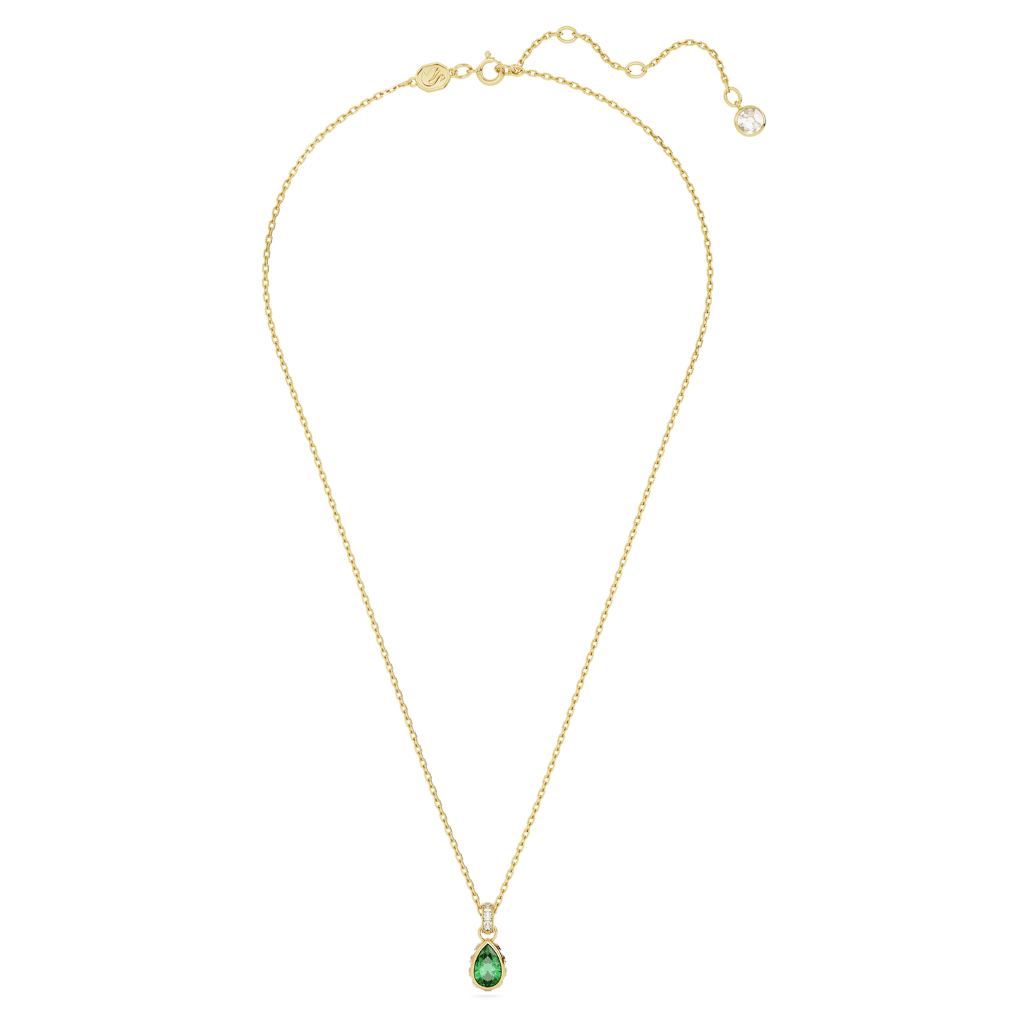 Collana Swarovski Chroma Pendente Taglio Pear, Verde, Placcato color oro