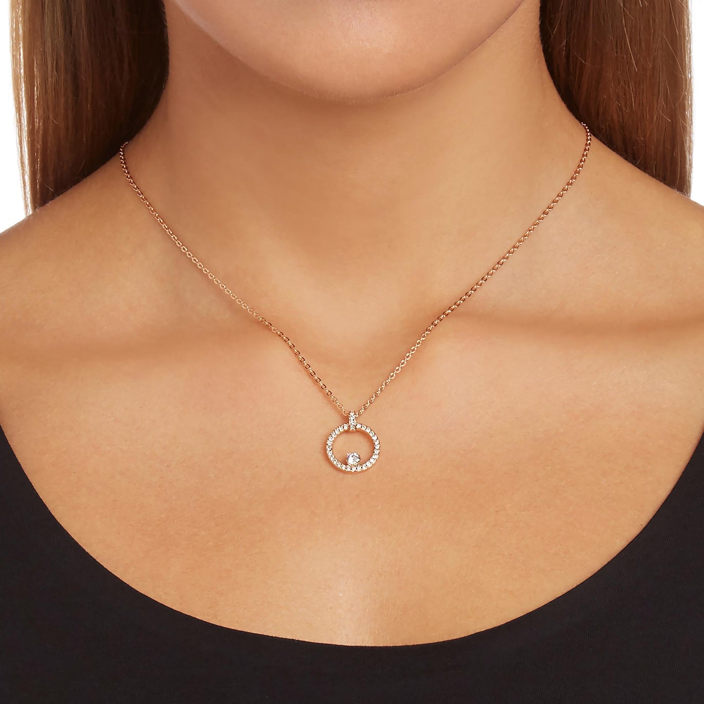Collana Swarovski Constella Pendente Bianco, Placcato color oro rosa