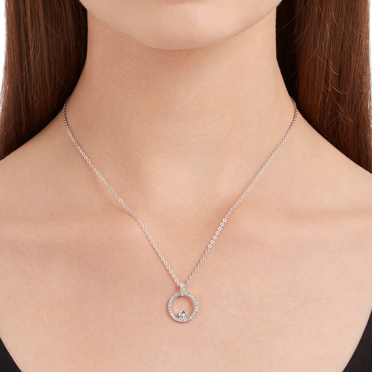 Collana Swarovski Constella Pendente Bianco, Placcato rodio