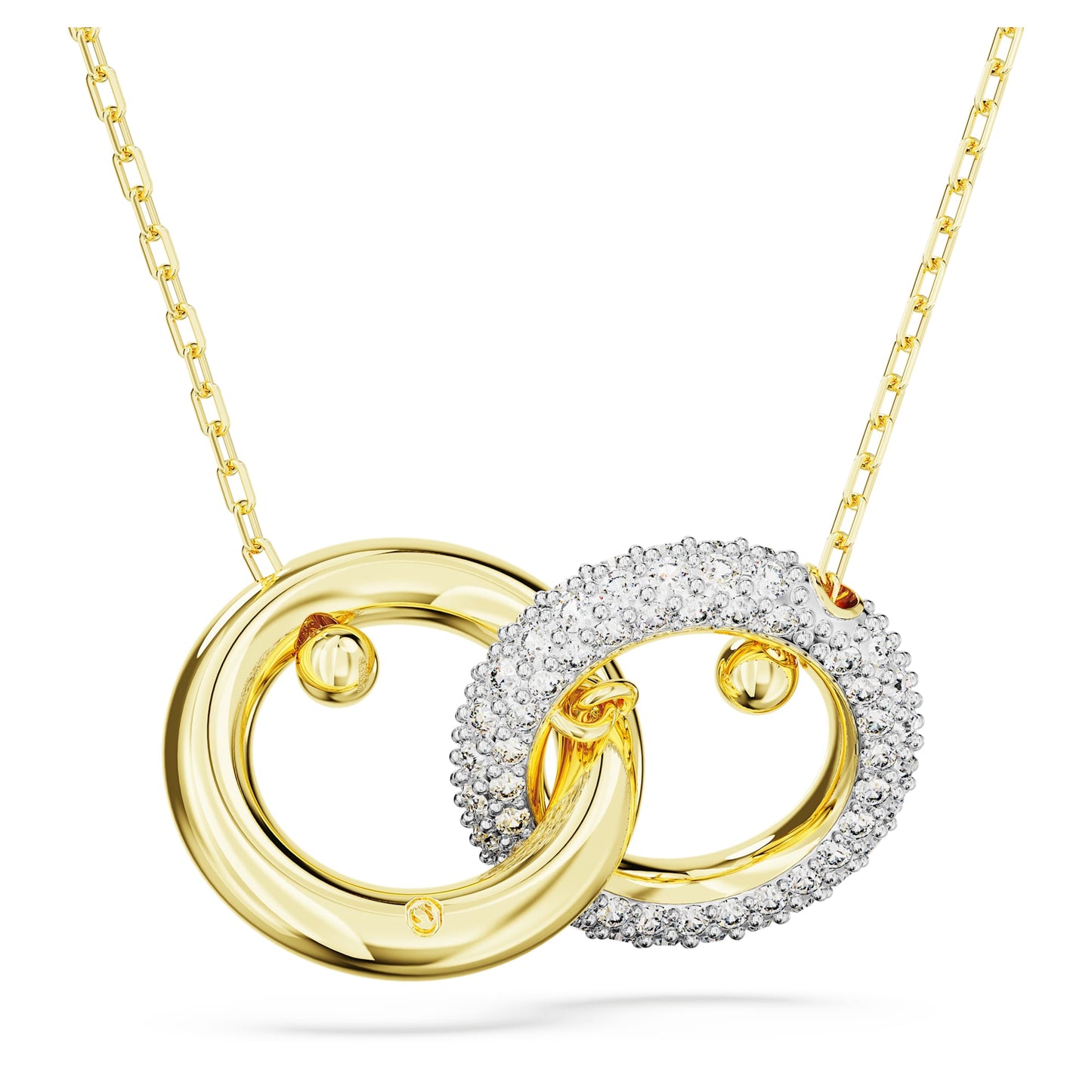 Collana Swarovski Pendente Dextera Anello concatenato, Bianco, Placcato color oro