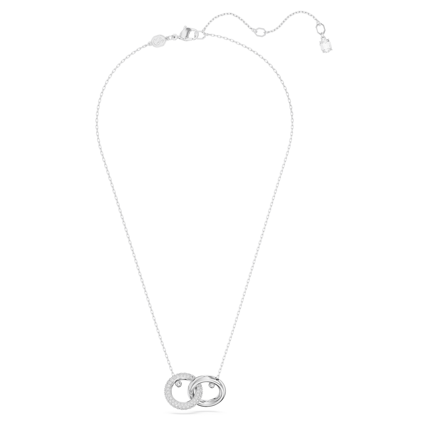 Collana Swarovski Pendente Dextera Anello concatenato, Bianco, Placcato rodio