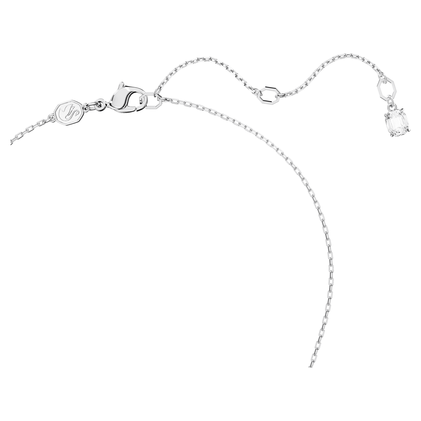 Collana Swarovski Pendente Dextera Anello concatenato, Bianco, Placcato rodio
