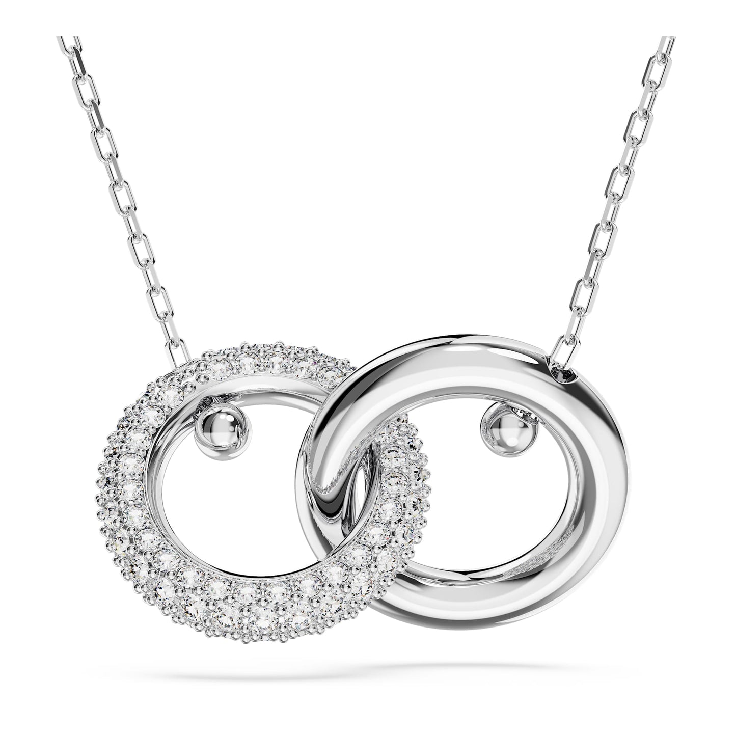 Collana Swarovski Pendente Dextera Anello concatenato, Bianco, Placcato rodio