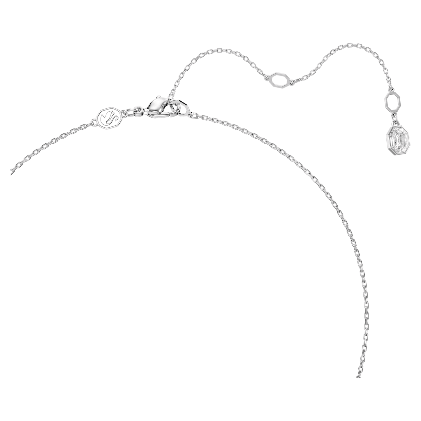 Collana Swarovski Pendente Dextera Pavé, Bianco, Placcato rodio
