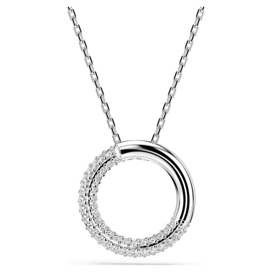 Collana Swarovski Pendente Dextera Pavé, Bianco, Placcato rodio