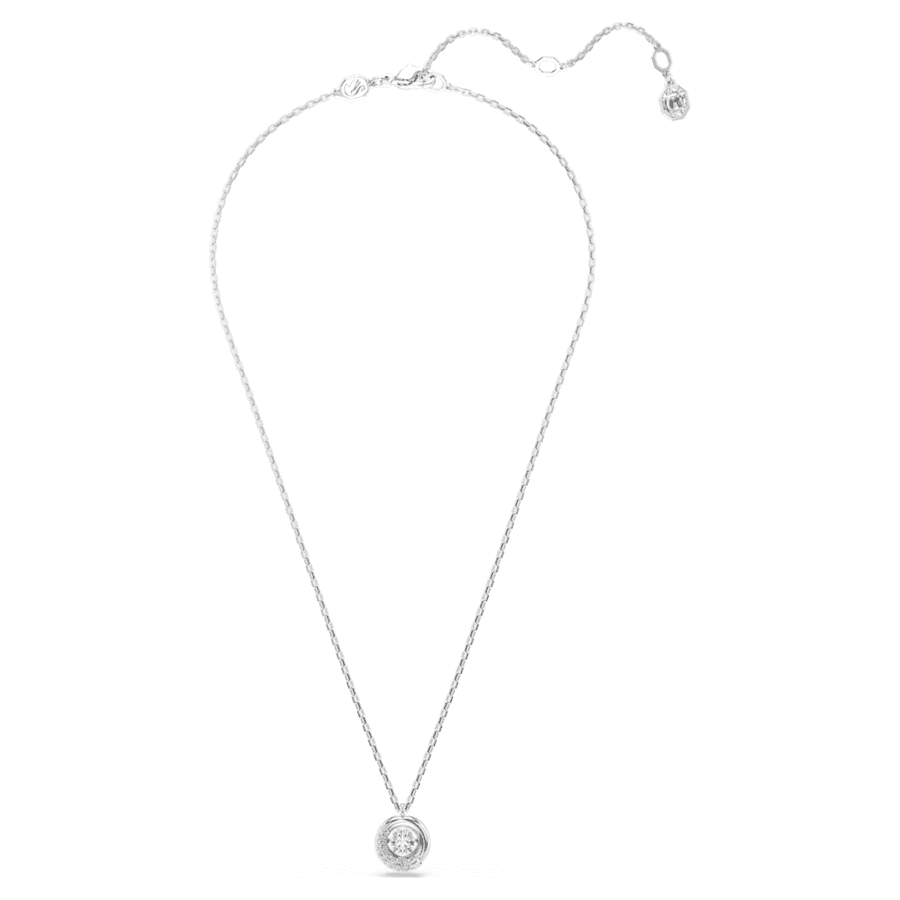 Collana Swarovski Dextera Pendente Taglio Round, Bianco, Placcato rodio